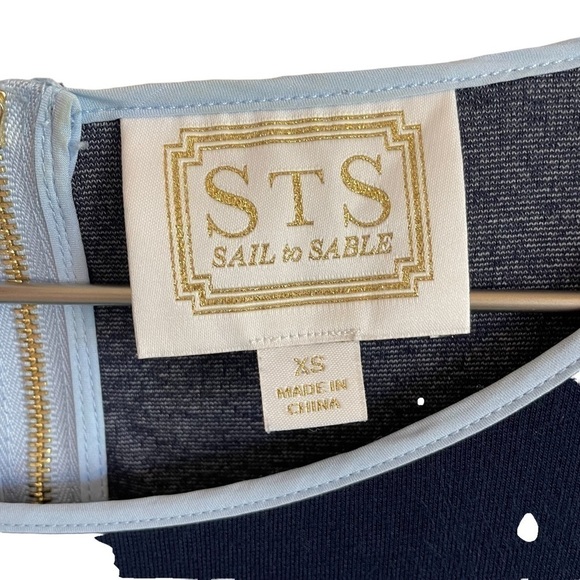 Sail to Sable Striped Day Sheath Dress, Blue, Size XS - Picture 4 of 8